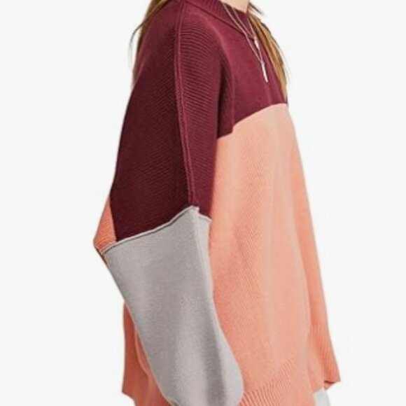 Free People Easy Street Color Block Sweater Size XS - Picture 3 of 10